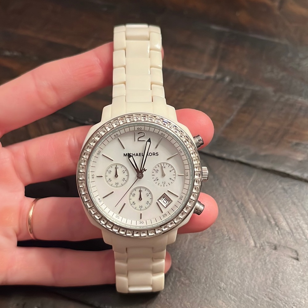 Women’s Michael Kors White Stainless Steel Watch